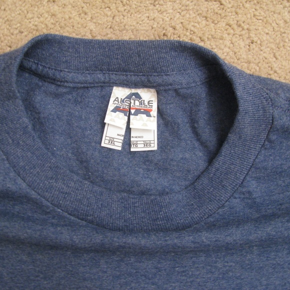 LAS VEGAS Spell Out Graphic Tee Mens Size 3XL Blue ✳️ Flaw - Picture 3 of 6